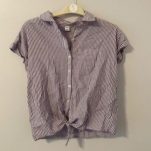 Old Navy Striped Collar Tie Shirt